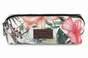 Beżowy piórnik w kwiatowy wzór ZG715