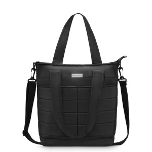 Czarna pikowana torebka damska z paskiem na ramię ZG838